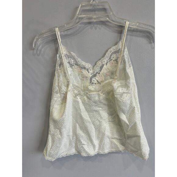 Vtg 90's Y2K Sara Beth Lingerie Slip Tank Top Lace Embroidery Spaghetti … - Picture 4 of 4